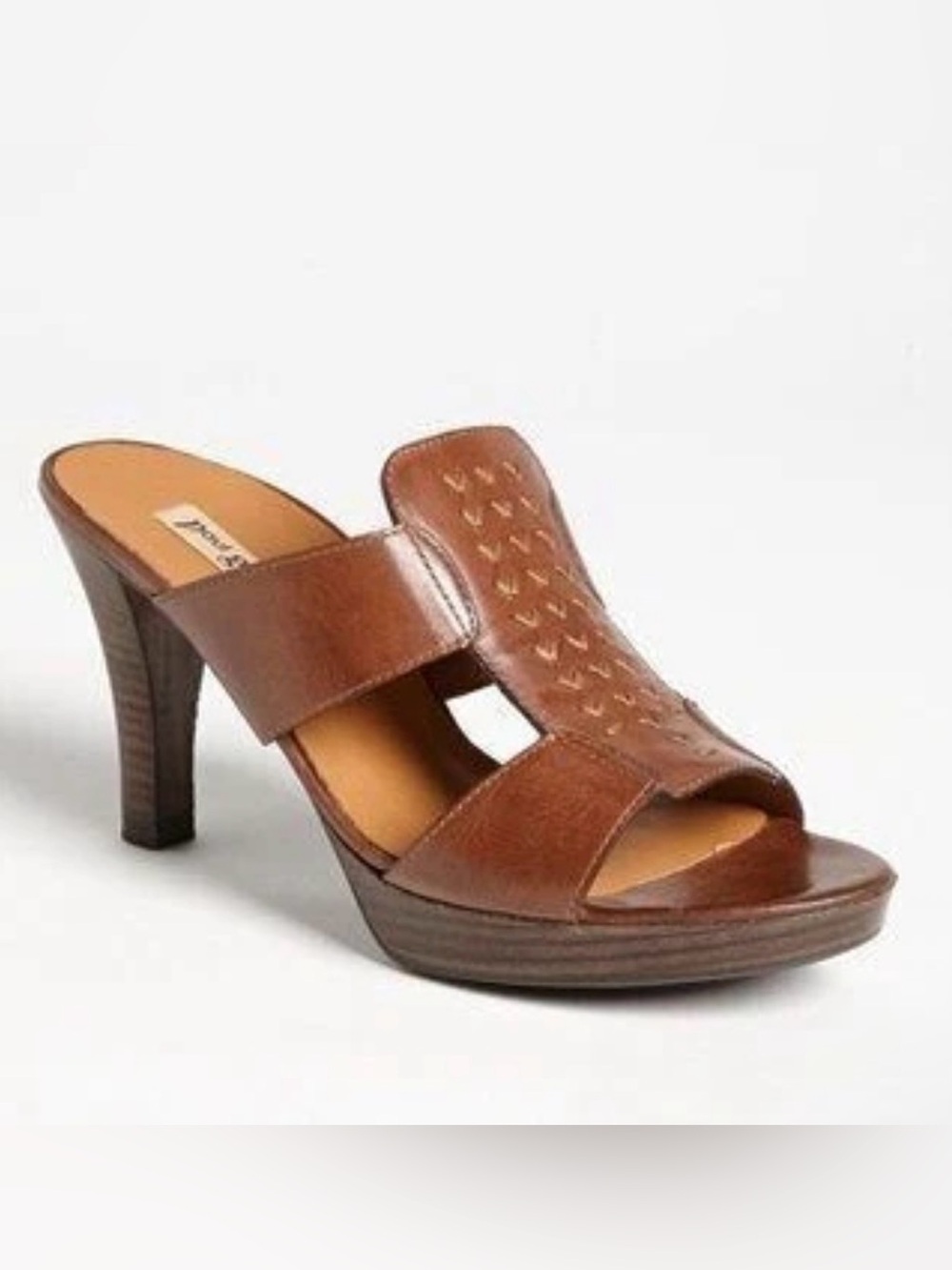 Paul Green Perla Sandals Women US 9 Leather Slip On Open Toe Mules Brown